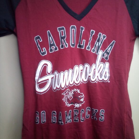 Russell Carolina Gamecocks Shirt M 7-9 Short Sleeve Red Black - Picture 5 of 11